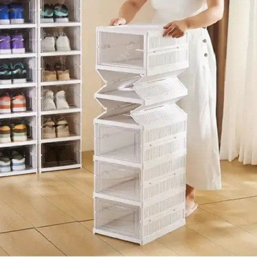 ORGANIZADOR DE ZAPATOS CON TAPAS Y PUERTAS 6 NIVELES